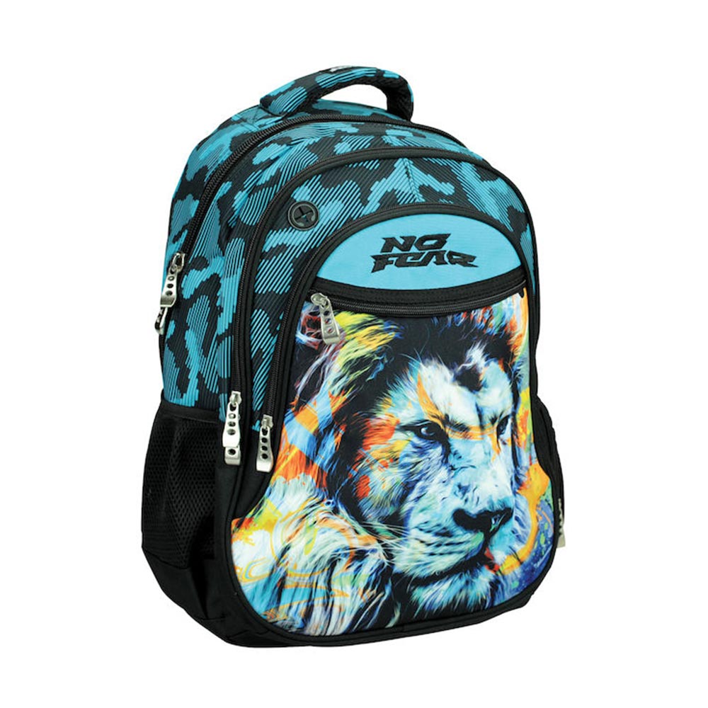 Τσάντα Πλάτης Δημοτικού Οβάλ Fluo Lion 348-45031  No Fear - 104348