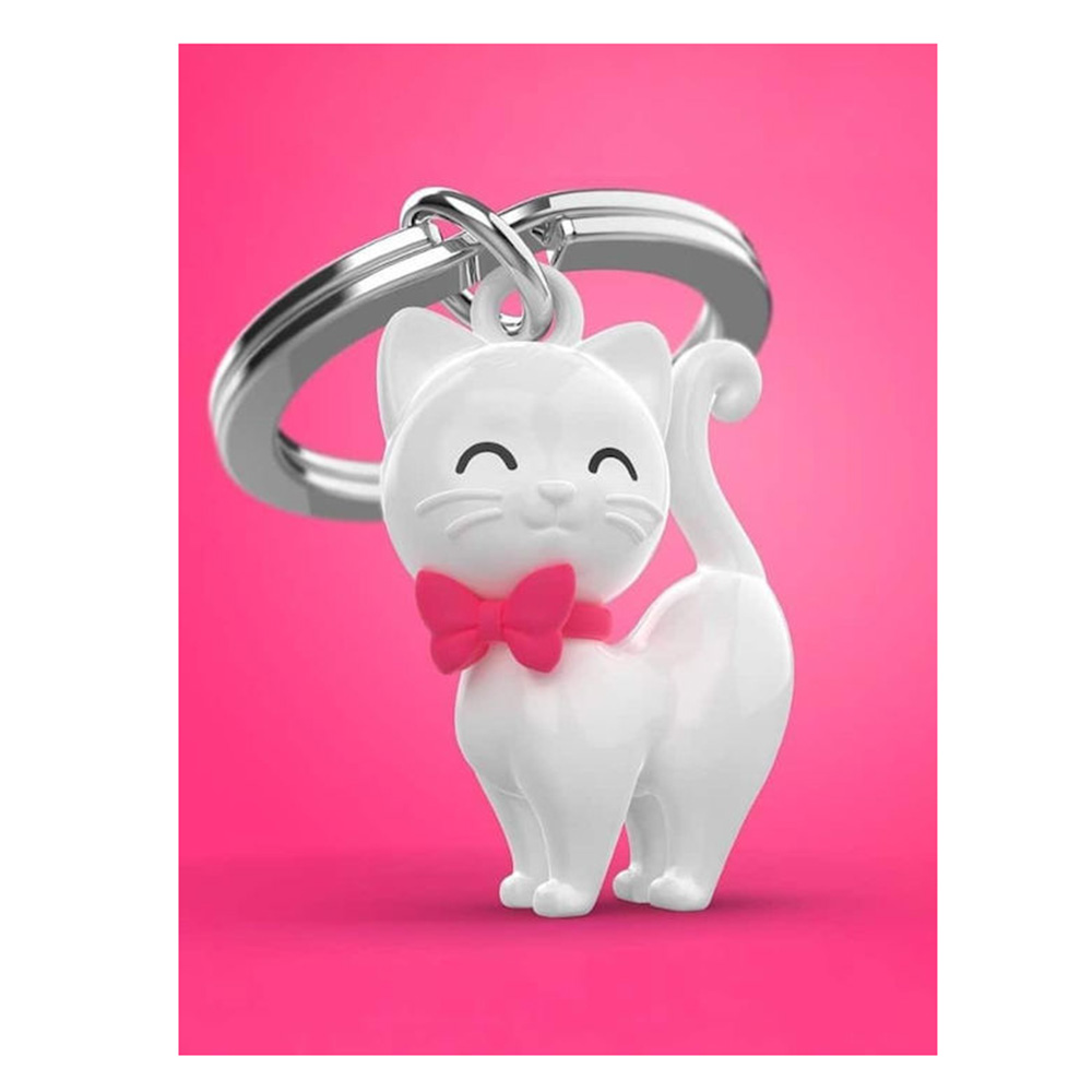 Μεταλλικό Μπρελόκ Cat With Silicone Bowtie MTM341 -01 Metalmorphose - 1