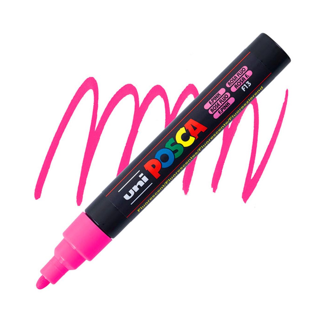 Μαρκαδοράκι Ανεξίτηλο Posca Medium 1.8-2.5mm Fluorescent Pink PC-5M Uni - 107058