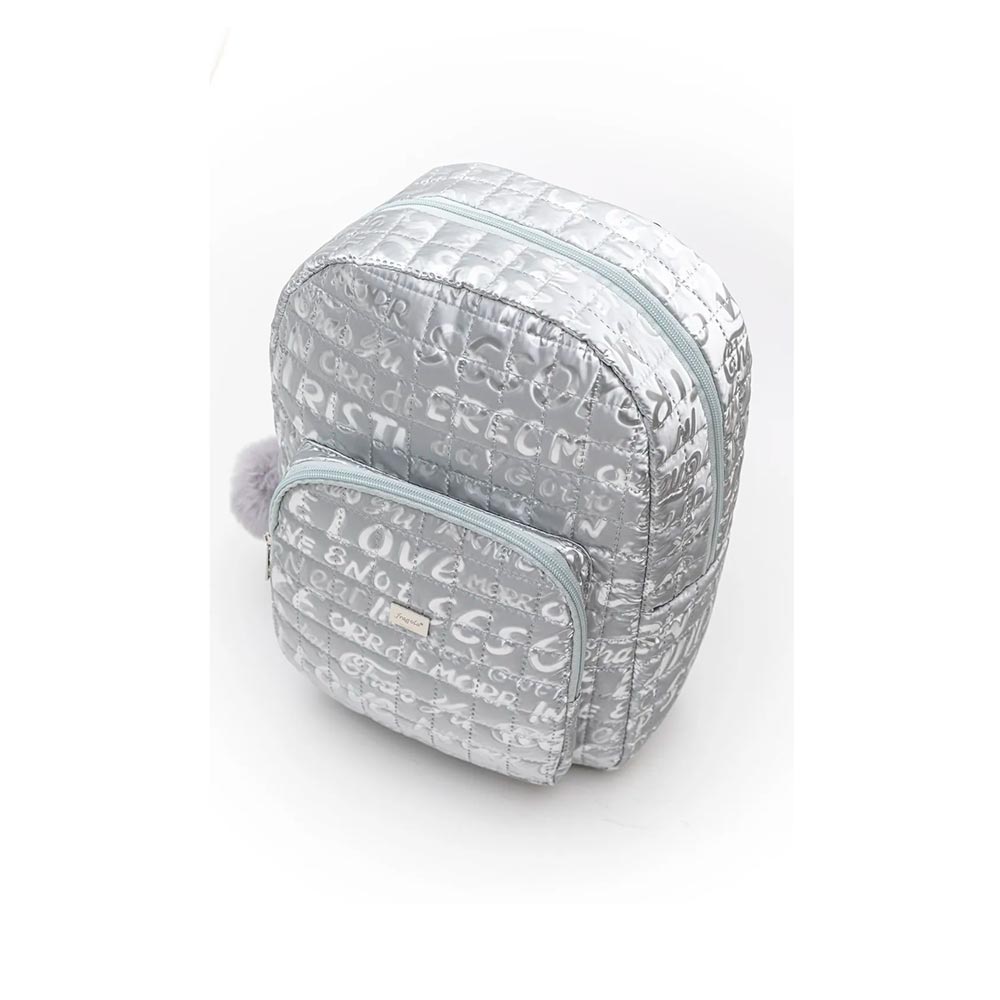 Τσάντα Πλάτης Puffer Μεταλλική με Γράμματα Silver GB-07 SILVER Fragola - 1