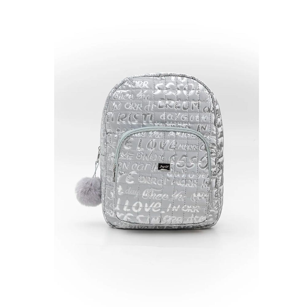 Τσάντα Πλάτης Puffer Μεταλλική με Γράμματα Silver GB-07 SILVER Fragola - 111661