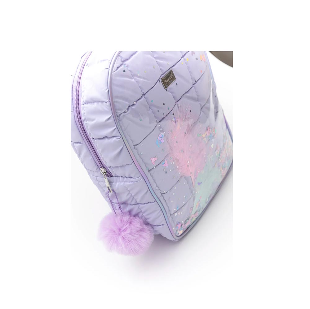 Τσάντα Πλάτης Puffer Μεταλλική με Κονφεττί Λιλά GB-04 L. Purple Fragola - 1