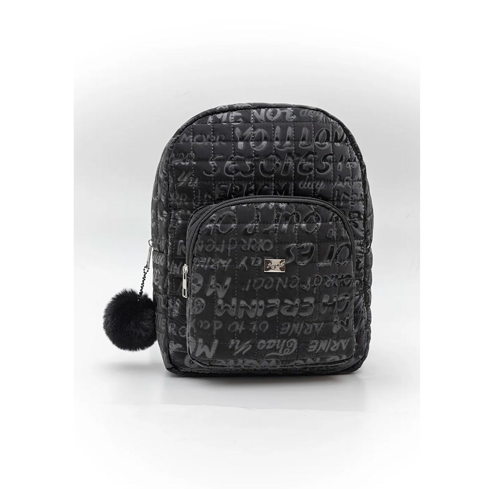 Τσάντα Πλάτης Puffer Μεταλλική με Γράμματα Μαύρη GB-07 Black Fragola - 111668