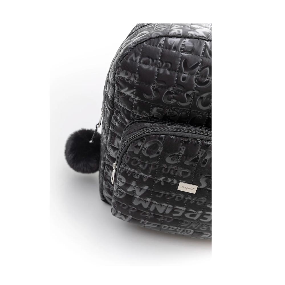 Τσάντα Πλάτης Puffer Μεταλλική με Γράμματα Μαύρη GB-07 Black Fragola - 1