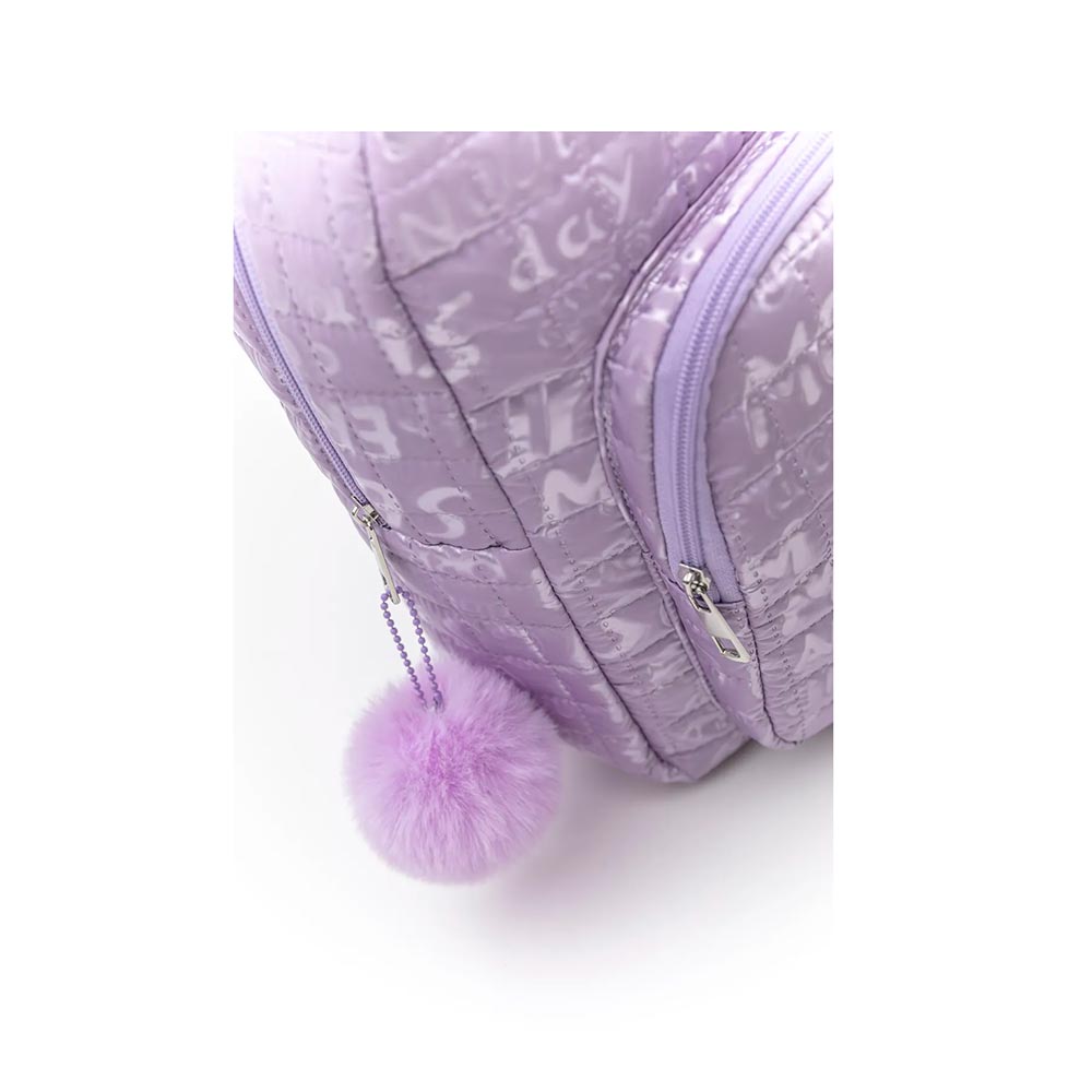 Τσάντα Πλάτης Puffer Μεταλλική με Γράμματα Λιλά GB-07 L. Purple Fragola - 1