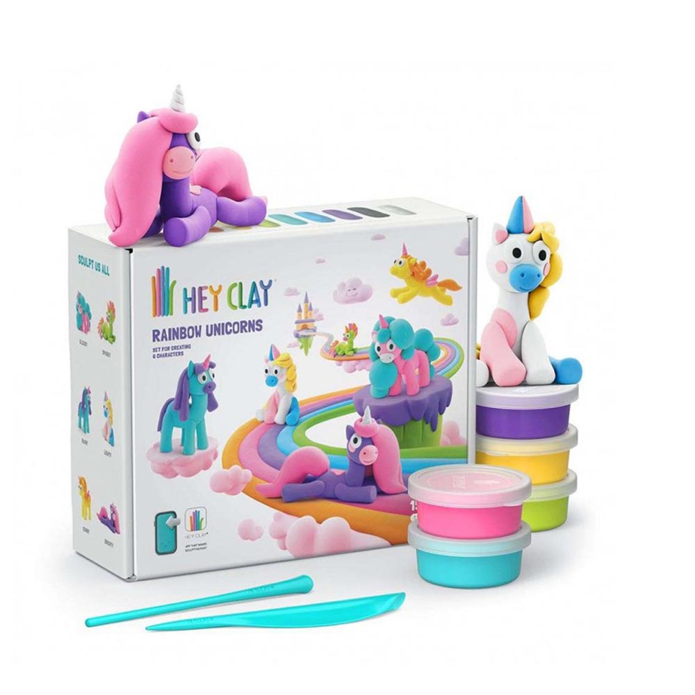 Παιχνίδι Κατασευών με Πηλό Hey Clay Rainbow Unicorns 440077 Desyllas - 105566