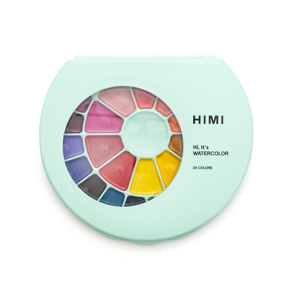 Σετ Ακουαρέλας 24 Χρωμάτων Semi - Moist Watercolour - Green  Case YSC190 Himi - 118070