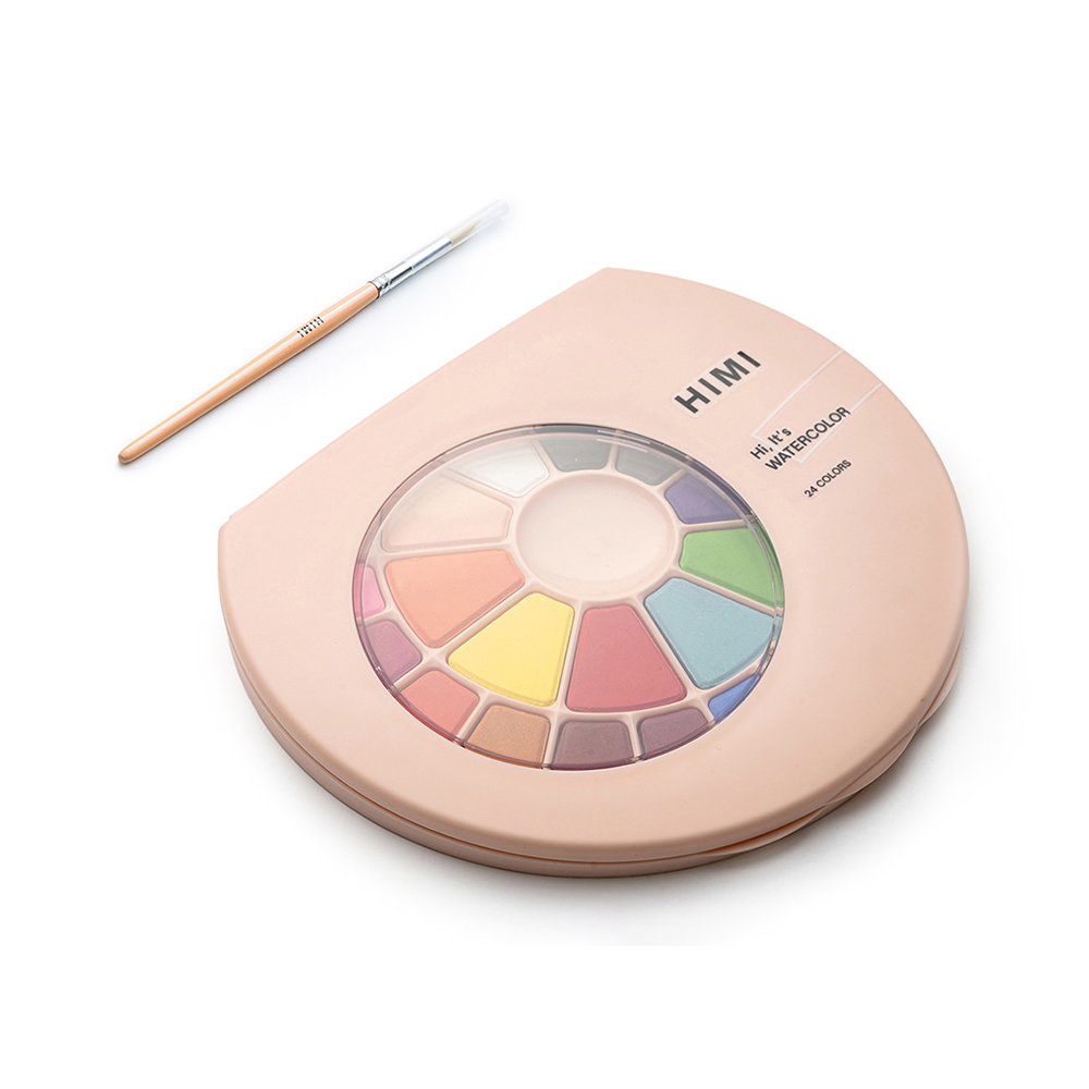 Σετ Ακουαρέλας 24 Χρωμάτων Solid Watercolour - Pink  Case YFB02 Himi - 2
