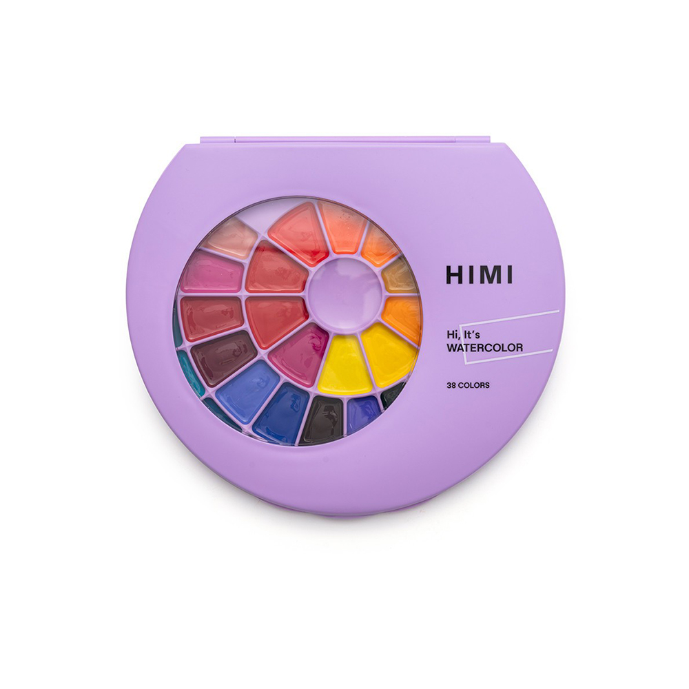 Σετ Ακουαρέλας 38 Χρωμάτων Semi - Moist Watercolour - Purple Case YSC189 Himi - 118091