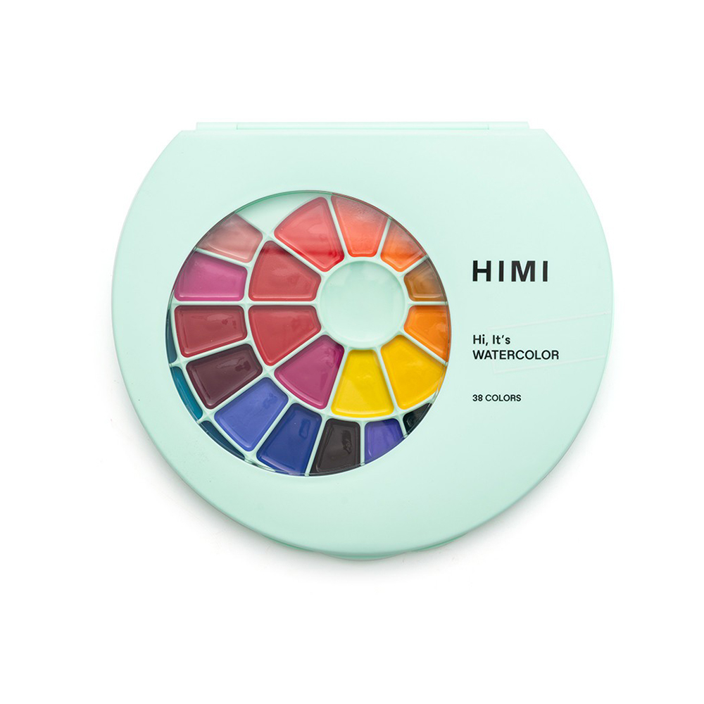 Σετ Ακουαρέλας 38 Χρωμάτων Semi - Moist Watercolour - Green Case YSC191Himi - 118096