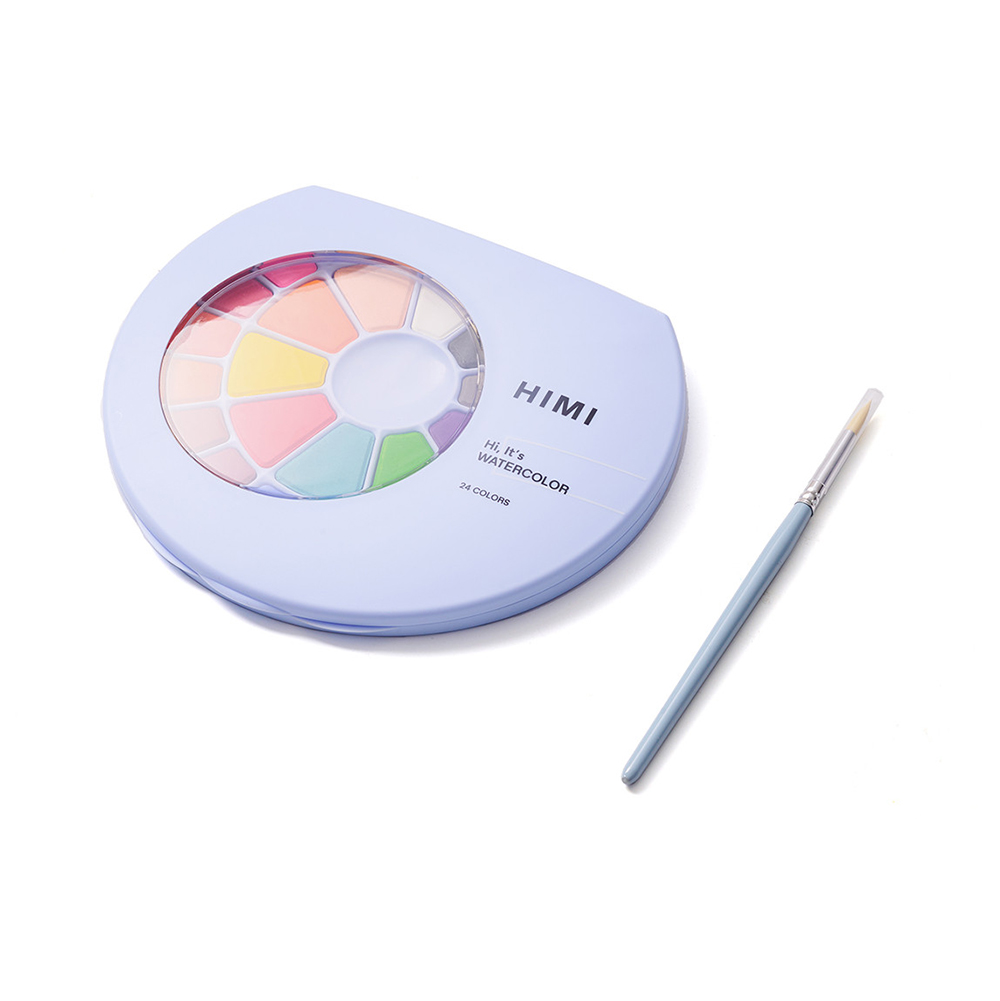 Σετ Ακουαρέλας 24 Χρωμάτων Soild Watercolour - Blue Case YFB01 Himi - 3