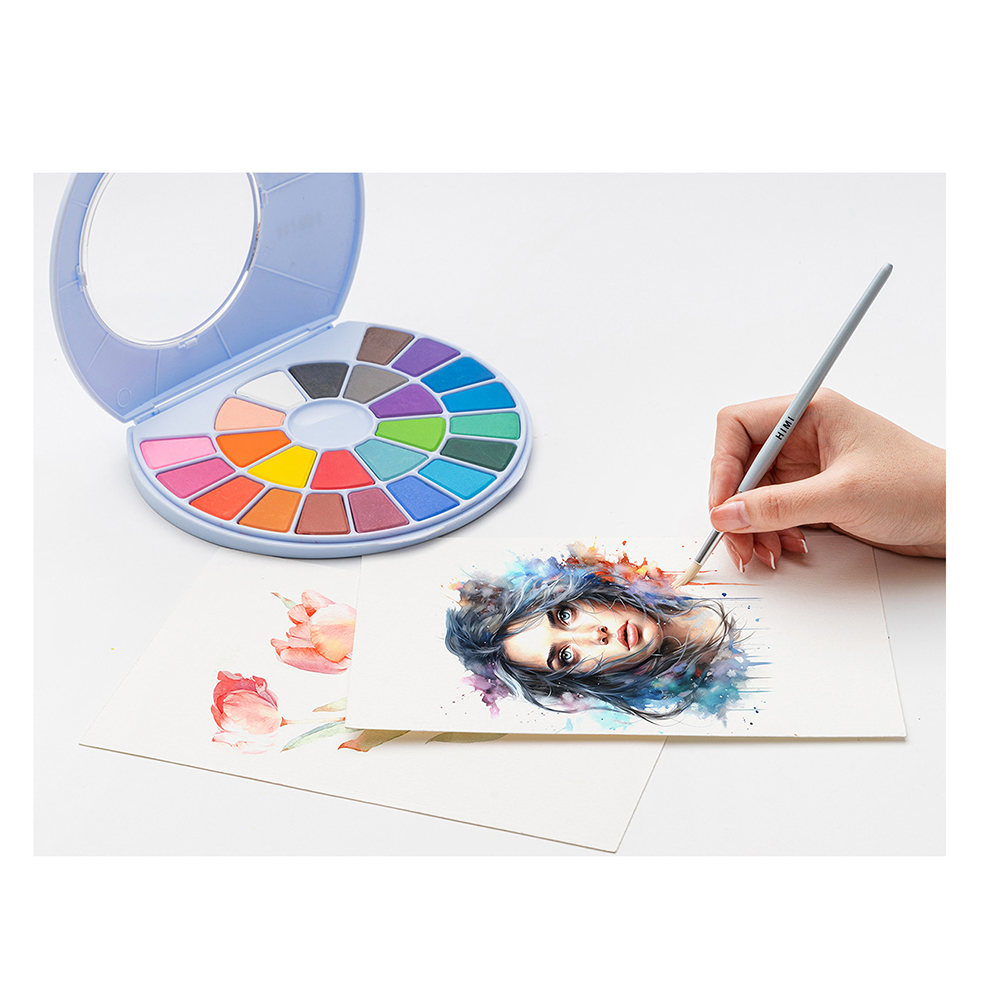 Σετ Ακουαρέλας 24 Χρωμάτων Soild Watercolour - Blue Case YFB01 Himi - 2