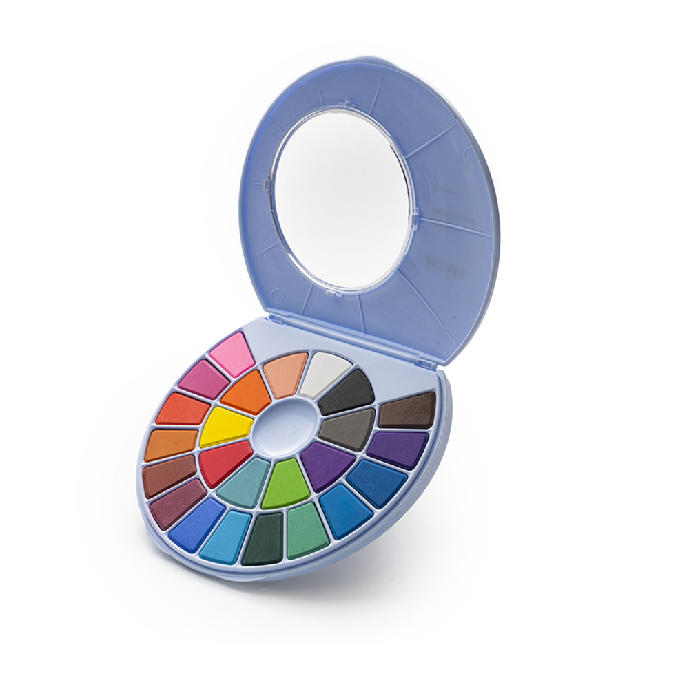 Σετ Ακουαρέλας 24 Χρωμάτων Soild Watercolour - Blue Case YFB01 Himi - 1