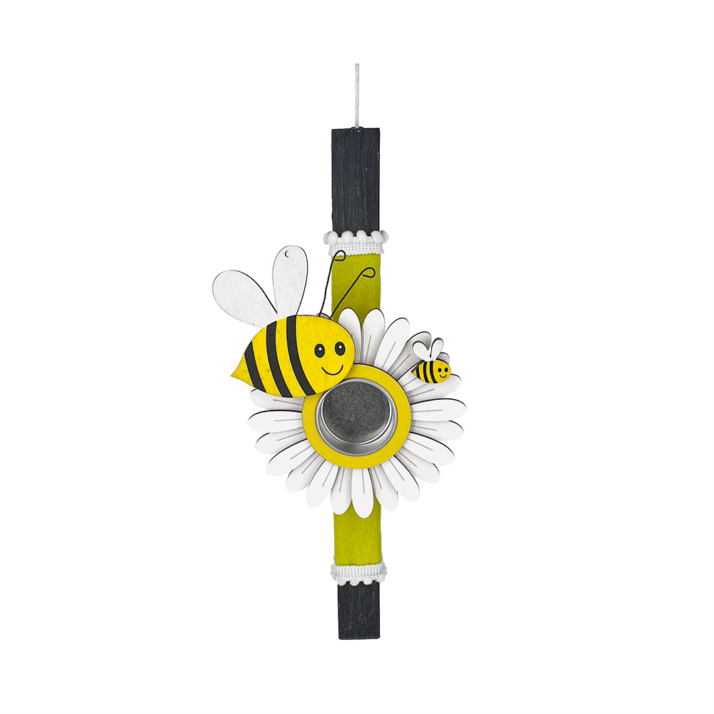 Χειροποίητη Αρωματική Λαμπάδα 3D Λουλούδι με Μέλισσες - 30206