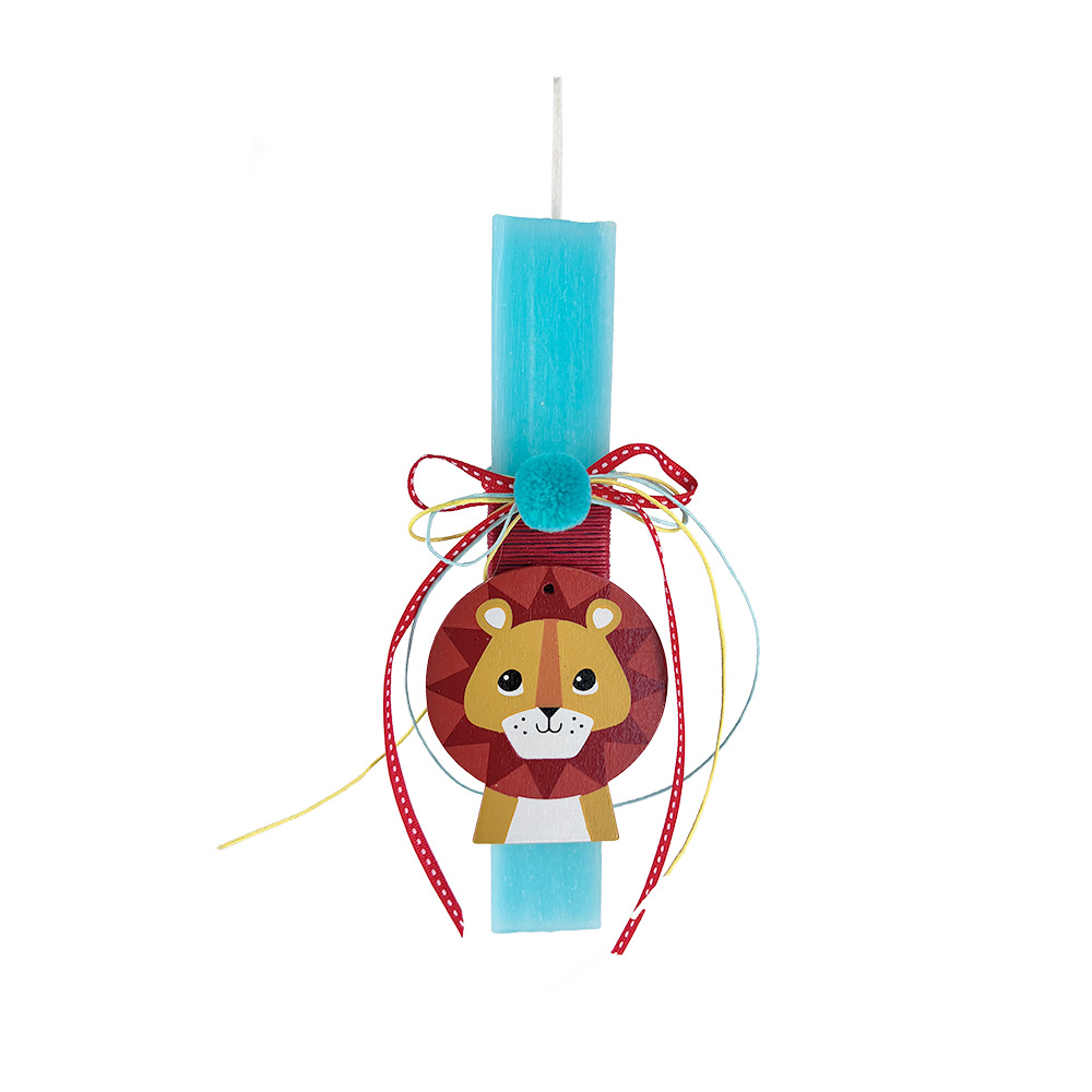 Χειροποίητη Αρωματική Λαμπάδα με Ξύλινο Ραφάκι Λιονταράκι - 1