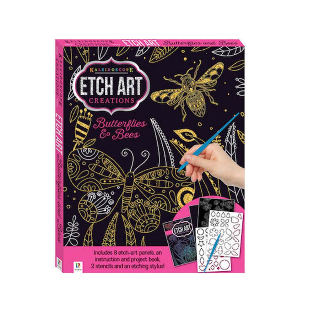 Βιβλίο Ζωγραφικής Kaleidoscope Etch Art Mini Kit: Butterflies and Bees KAL-06 Hinkler