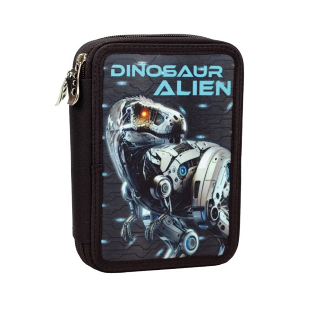Κασετίνα Διπλή Γεμάτη Dinosaur Alien 357-27100 Back Me Up - 103411