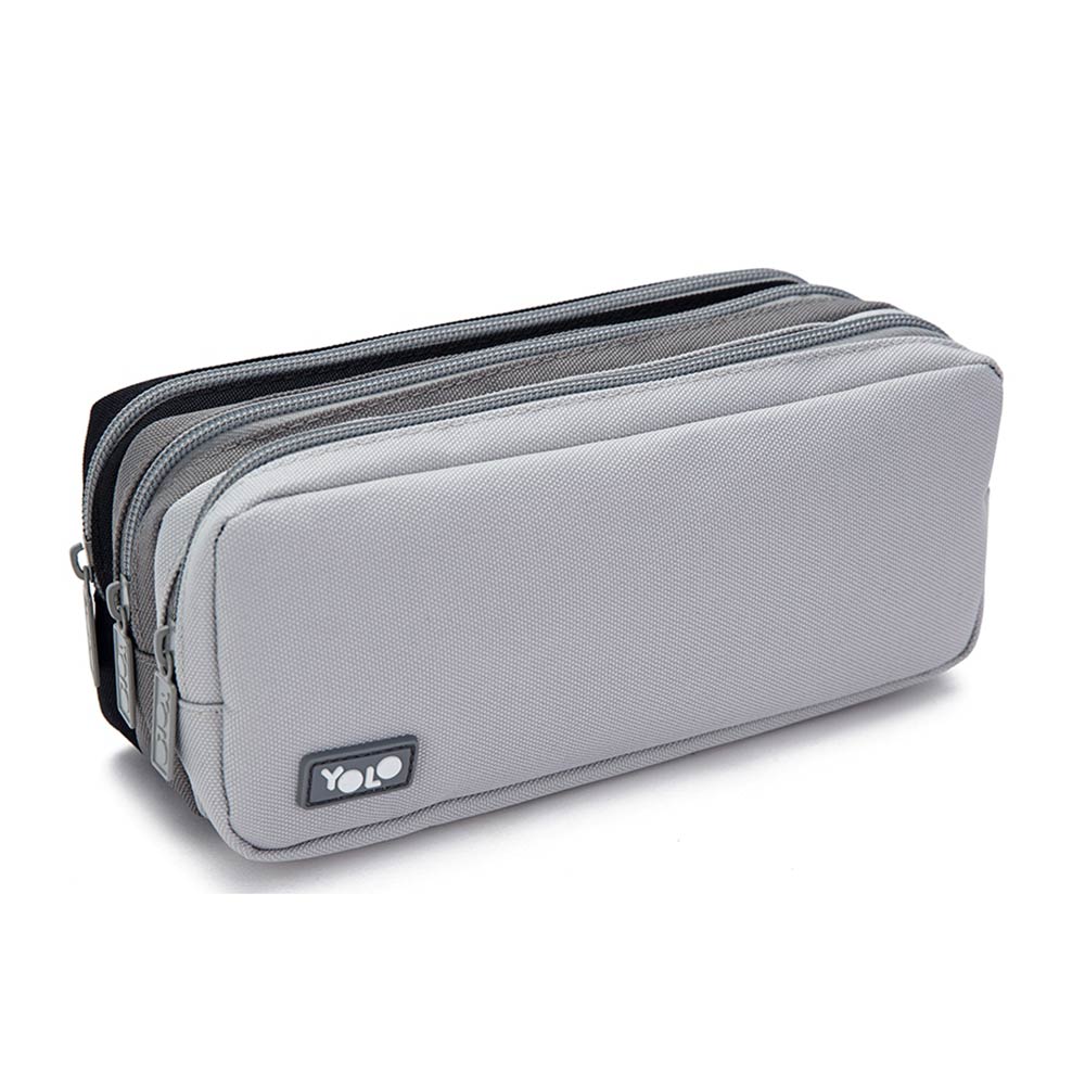 Κασετίνα Τριπλή Black Grey 90117 Yolo