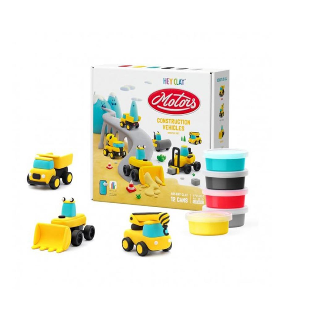 Παιχνίδι Κατασευών με Πηλό Hey Clay Motors Construction Vehicles 440076 Desyllas - 1