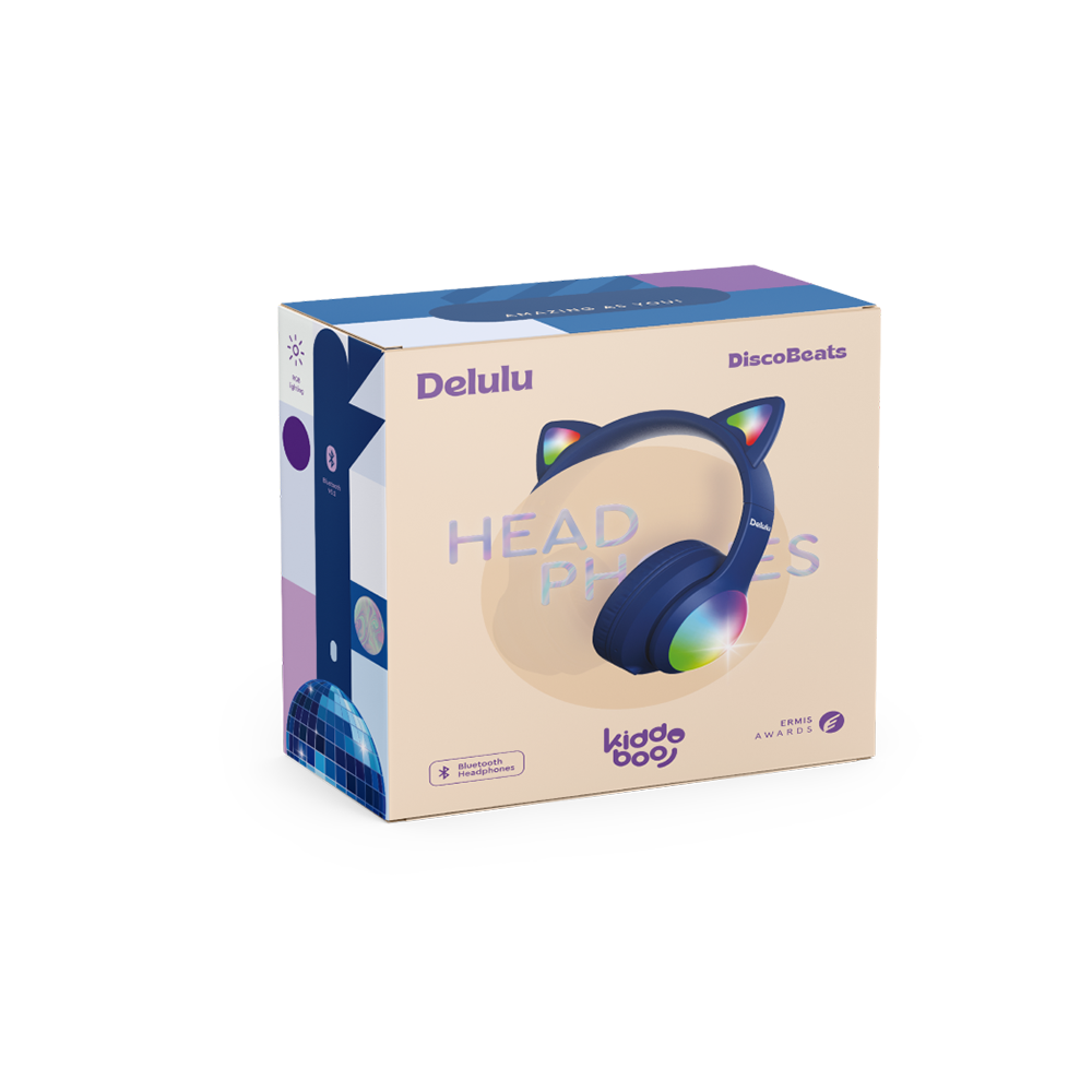 Ασύρματα Ακουστικά Delulu Bluetooth Headphones DiscoBeats Blue KBMS632BLU Kiddoboo - 2