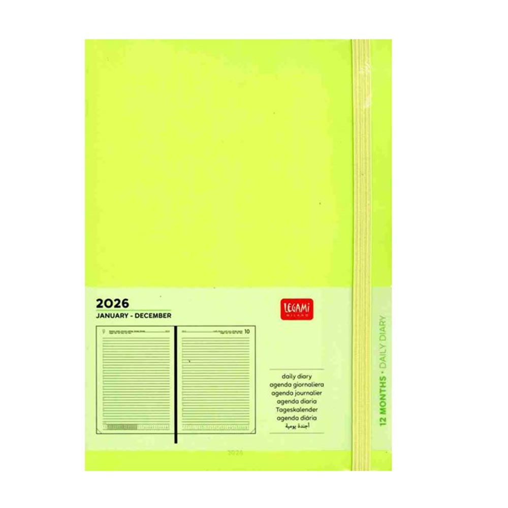 Ημερήσιο Hμερολόγιο 12 Mήνες Large Mε Σημειωματάριο - 2026 Chartreuse AG2612068 Legami