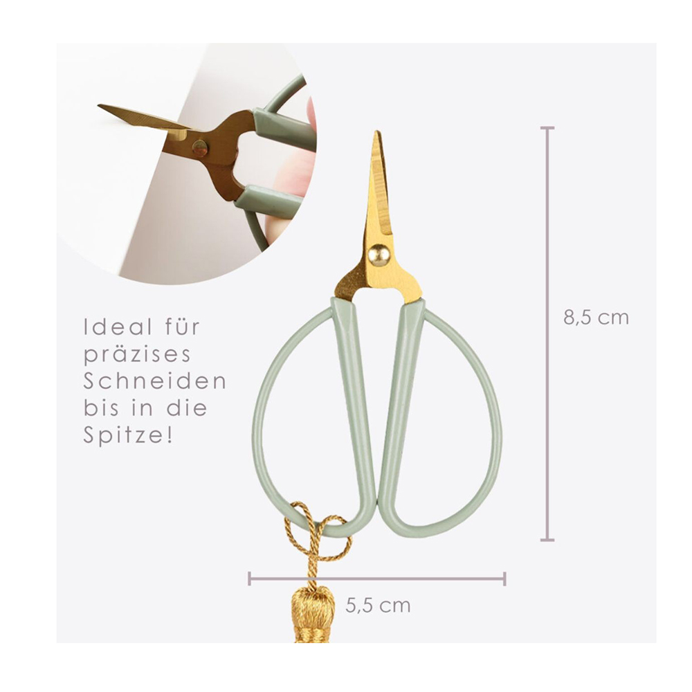 Ψαλίδι Χειροτεχνίας 8.5cm Craft Retro Look Με Φούντα Πράσινο Παστέλ 15304 Loveria Artcraft - 1