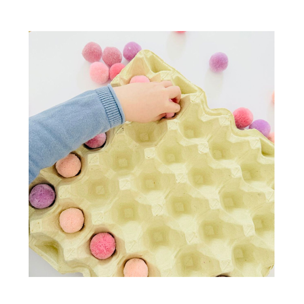 Σετ 100 Πομ Πομ Χειροτεχνίας Apricot - Cashmere Look Large 20019 Lulubug Handmade - 6