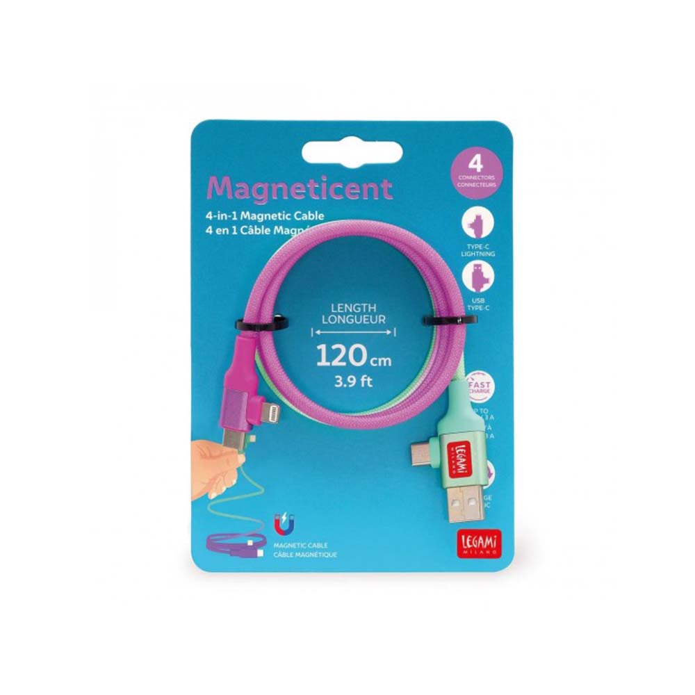 Μαγνητικό Καλώδιο Πολλαπλής Φόρτισης Magnetic 4-IN-1Charging Cable - Electric Aura- MCC0002 Legami - 110961