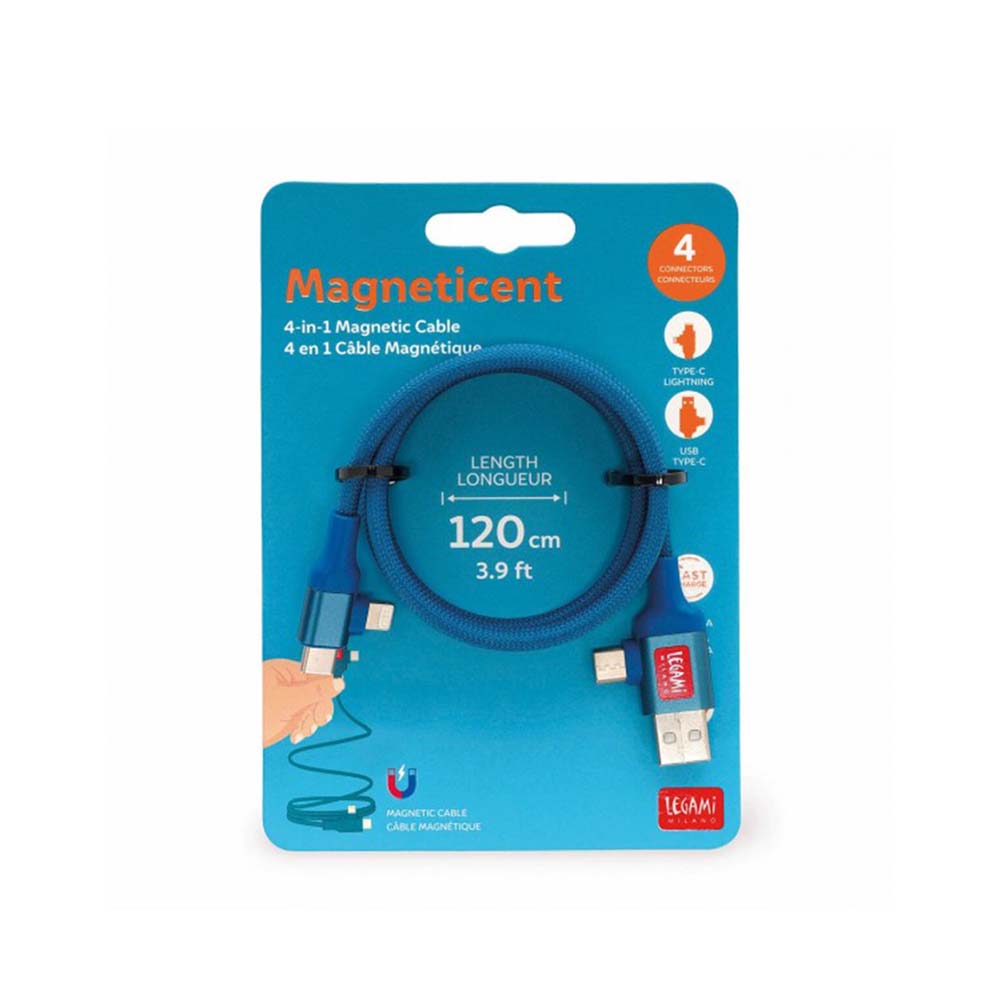 Μαγνητικό Καλώδιο Πολλαπλής Φόρτισης Magnetic 4-IN-1Charging Cable - Petrol - MCC0001 Legami - 110953