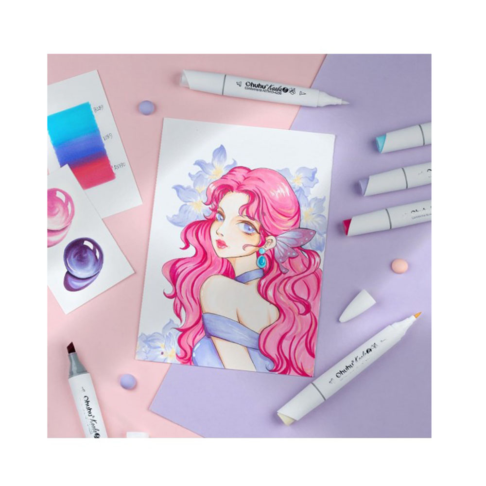 Μαρκαδόροι Αλκοόλης 60 τεμαχίων Διπλής Μύτης Kaala Manga OHU-Y30-80405-39 Ohuhu - 2