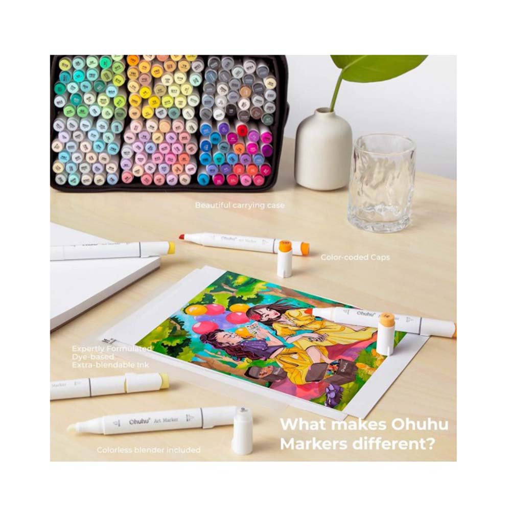 Μαρκαδόροι Αλκοόλης 168+1 τεμαχίων Διπλής Μύτης Honolulu OHU-Y30-80404-05 Ohuhu - 3