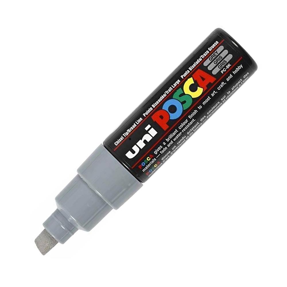 Μαρκαδόρος Ανεξίτηλος Posca 8.0mm Γκρί PC-8K Uni