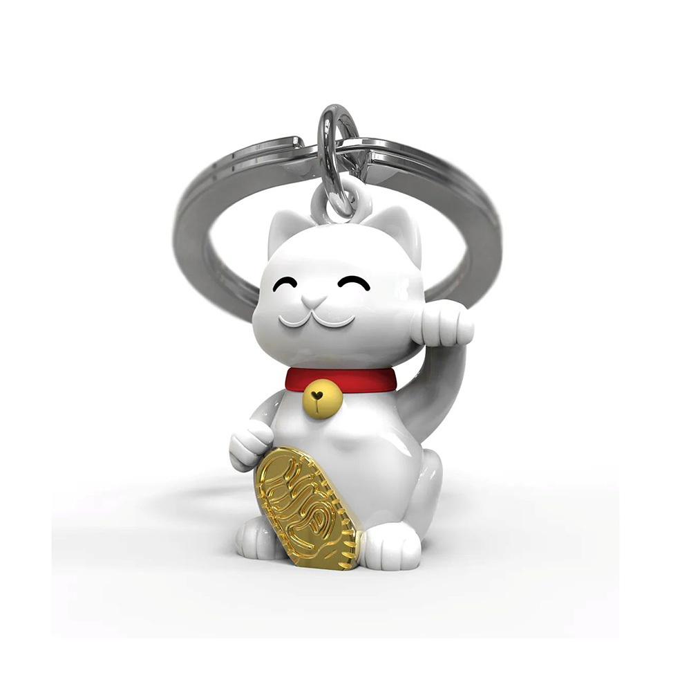 Μεταλλικό Μπρελόκ Lucky White Cat MTM226-01 Metalmorphose - 109247