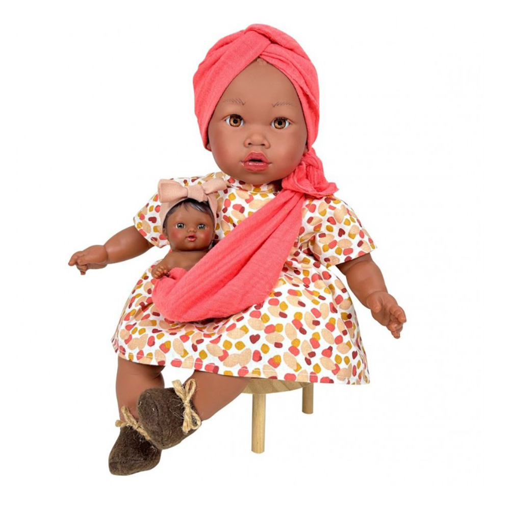 Μωρό Alica με μάρσιπο και πολύχρωμο φόρεμα 40Cm NDO-3710 Nines D'Onil - 109242