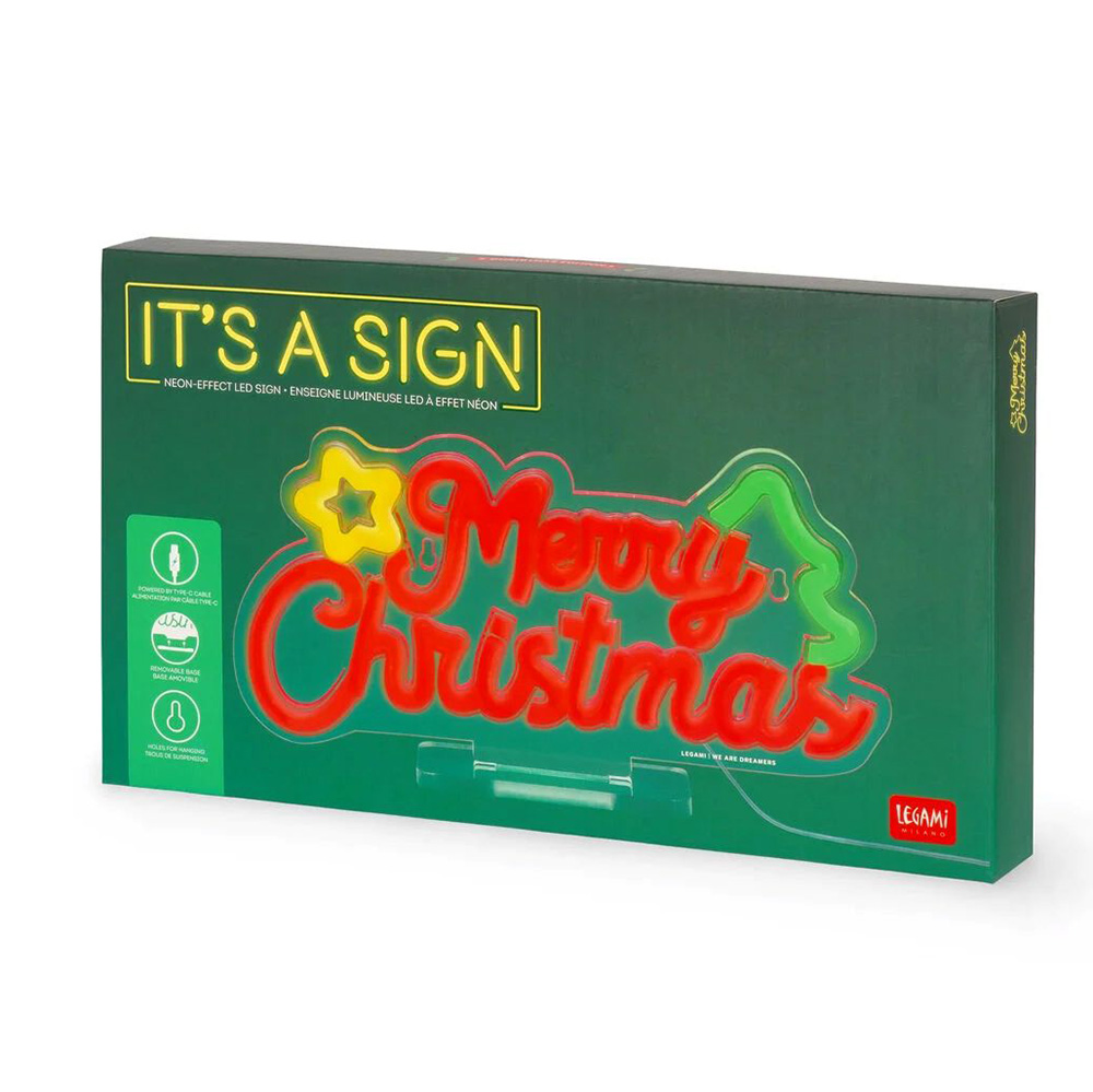 Φωτιστικό Neon-Effect LED It's A Sign - Merry Christmas NEL0004 Legami - 1