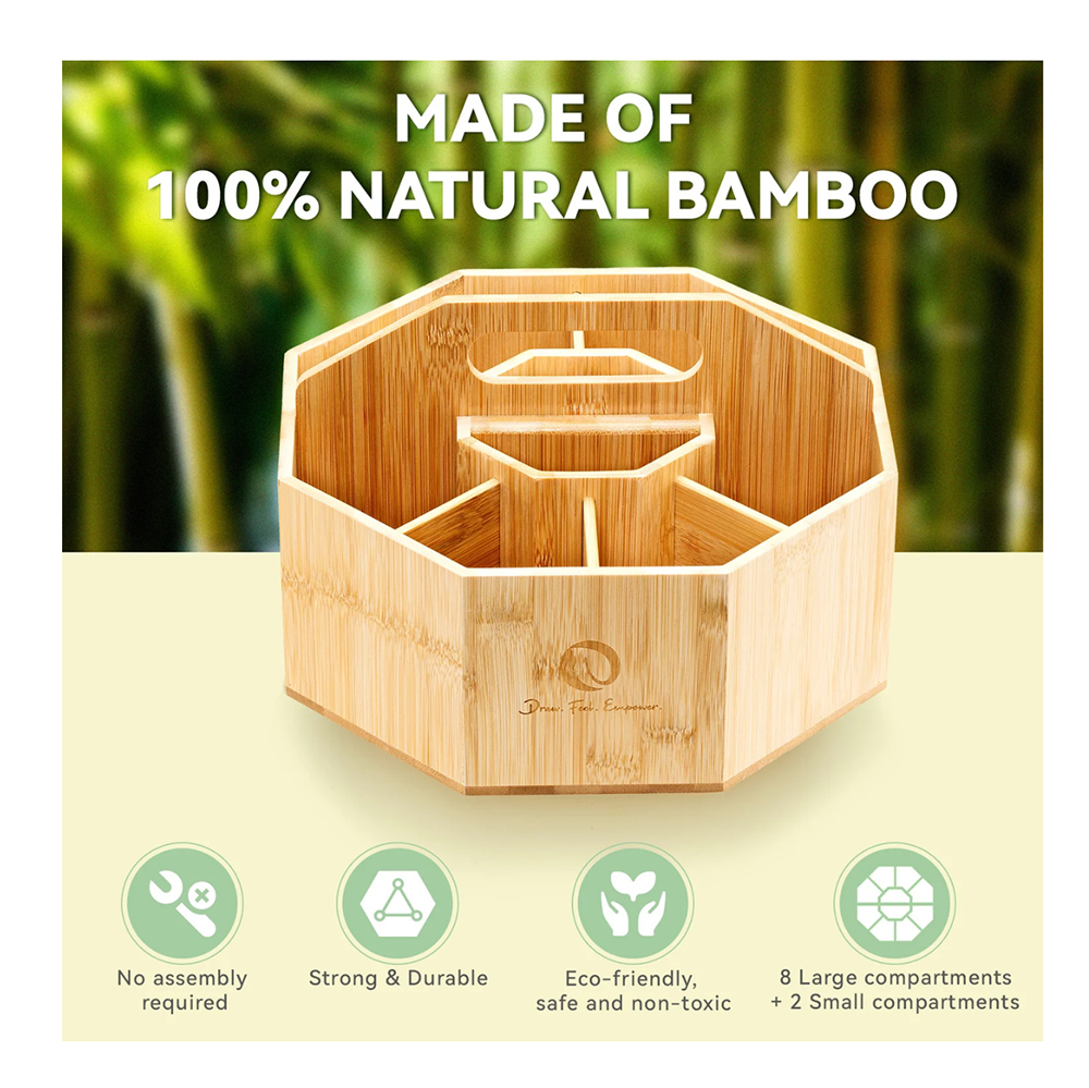 Περιστρεφόμενη Θήκη Οργάνωσης 360° Μρκαδόρων Απο Bamboo Y30-80500-11 Ohuhu - 5