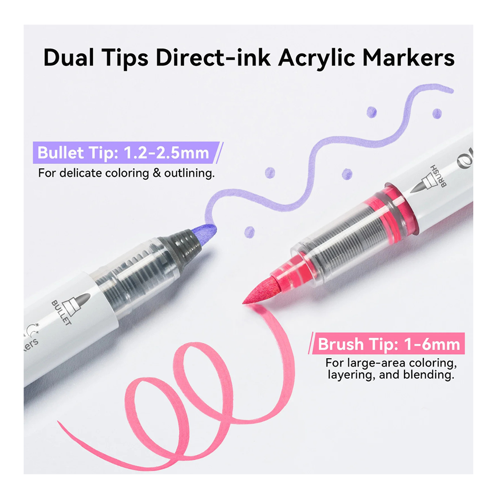 Μαρκαδόροι Ακρυλικοί 24 τεμαχίων Waimoku Brush & Bullet OHU-Y30-80601-96 Ohuhu - 2