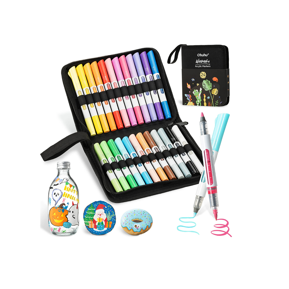 Μαρκαδόροι Ακρυλικοί 24 τεμαχίων Waimoku Brush & Bullet OHU-Y30-80601-96 Ohuhu - 114514