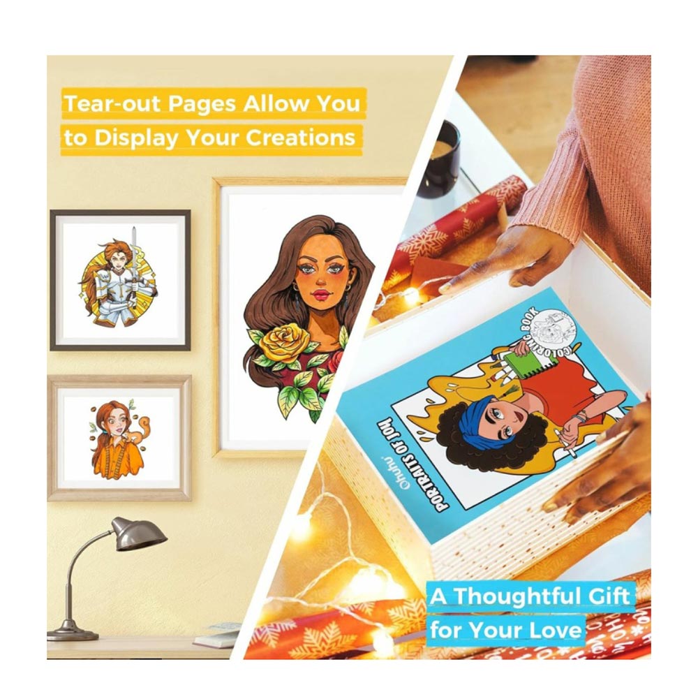 Βιβλίο Ζωγραφικής Coloring Book Bleedproof Portraits of Joy Y44-83000-62 Ohuhu - 1