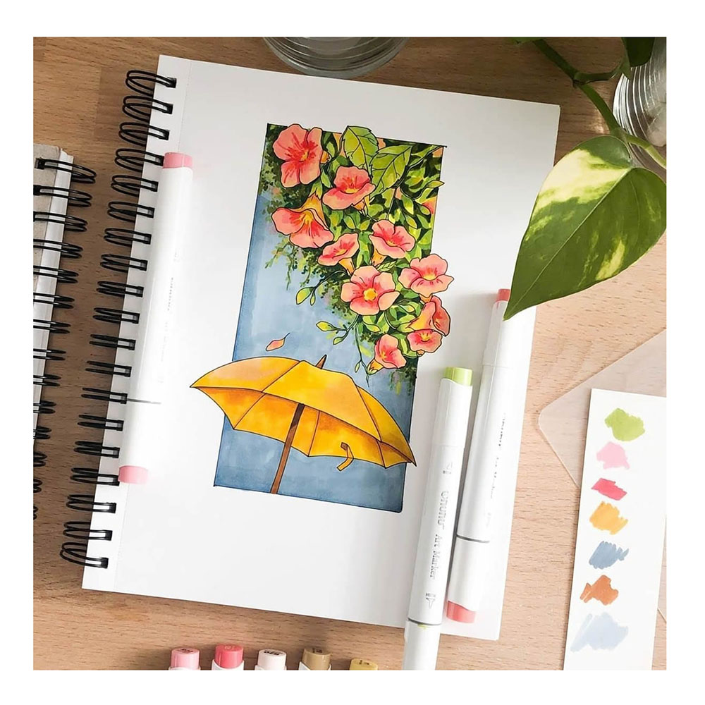 Μαρκαδόροι Αλκοόλης 48 τεμαχίων Διπλής Μύτης Mid Tones Honolulu B OHU-Y30-80404-67 Ohuhu - 4