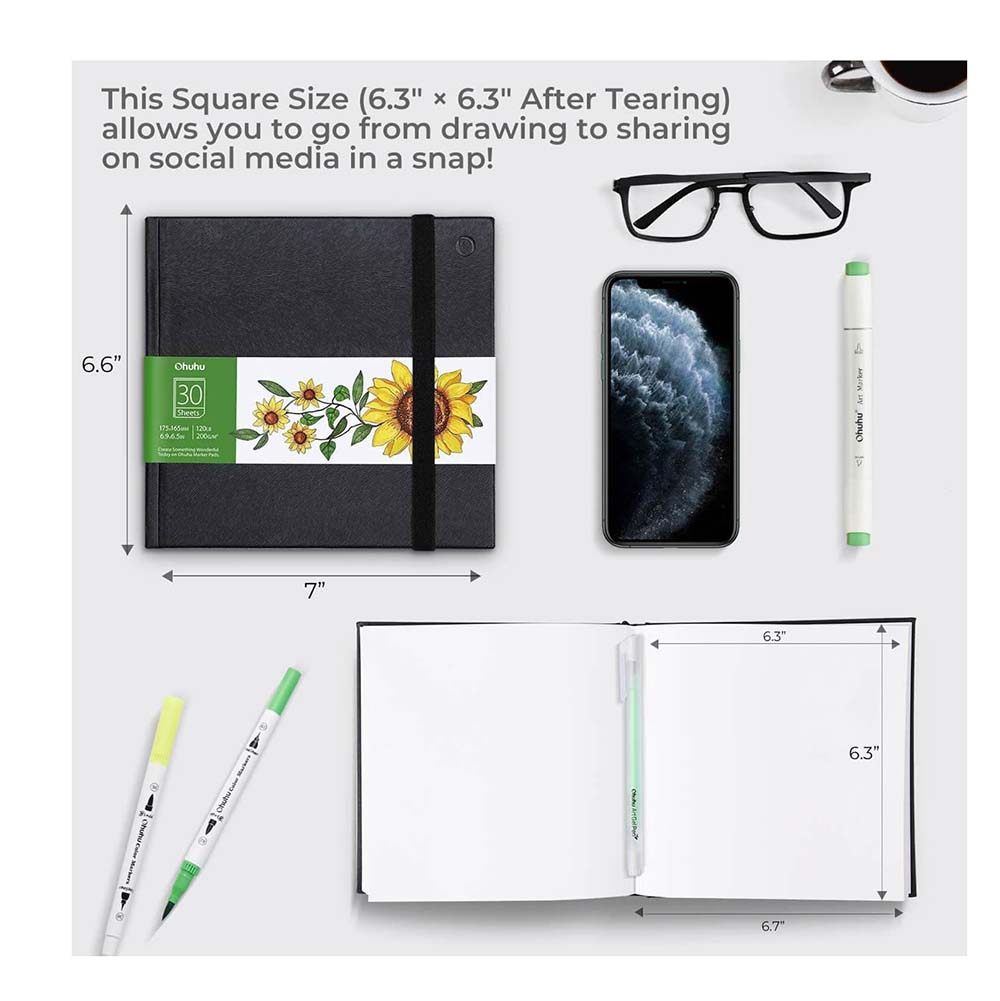 Μπλοκ Σχεδίου 30Φ 17,5 x 16cm 200gr OHU-Y44-83000-14 Ohuhu - 4