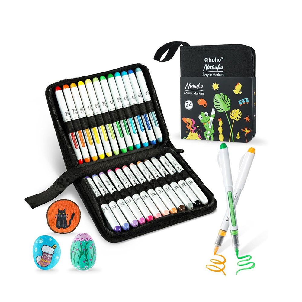 Μαρκαδόροι Ακρυλικοί 48 τεμαχίων Διπλής Μύτης Brush Nahuku OHU-Y30-80601-84 Ohuhu - 112203