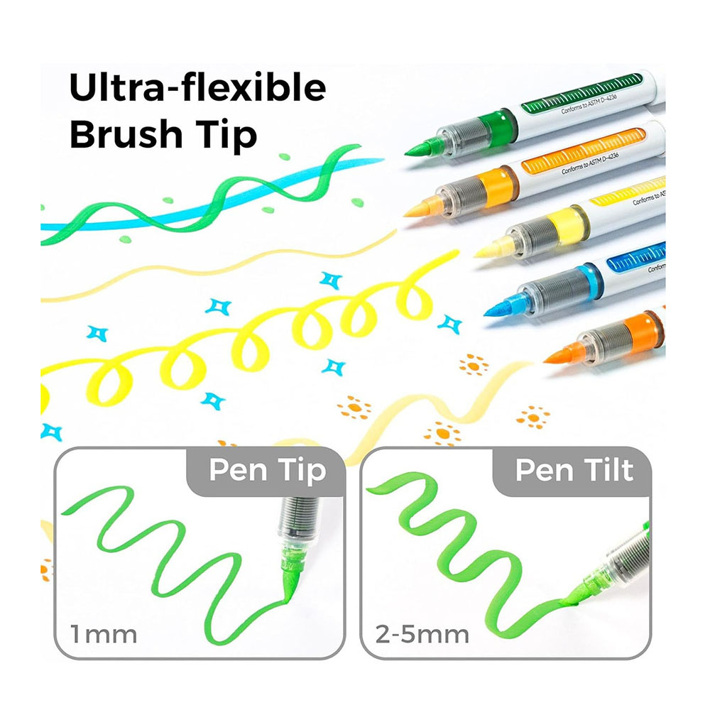 Μαρκαδόροι Ακρυλικοί 48 τεμαχίων Διπλής Μύτης Brush Nahuku OHU-Y30-80601-84 Ohuhu - 2