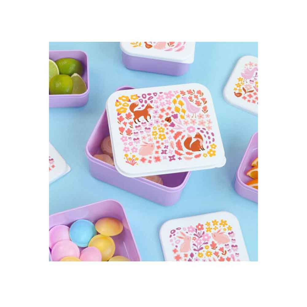Σετ 4 δοχεία φαγητού Lunch & Snack Box - Flower Garden SBSEFG83 A little lovely company - 106456