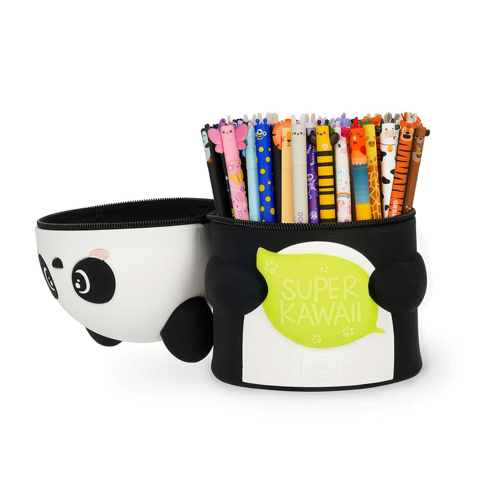 Επιτραπέζια Κασετίνα - Μολυβοθήκη Σιλικόνης Panda Super Kawaii SKA0001 Legami - 2