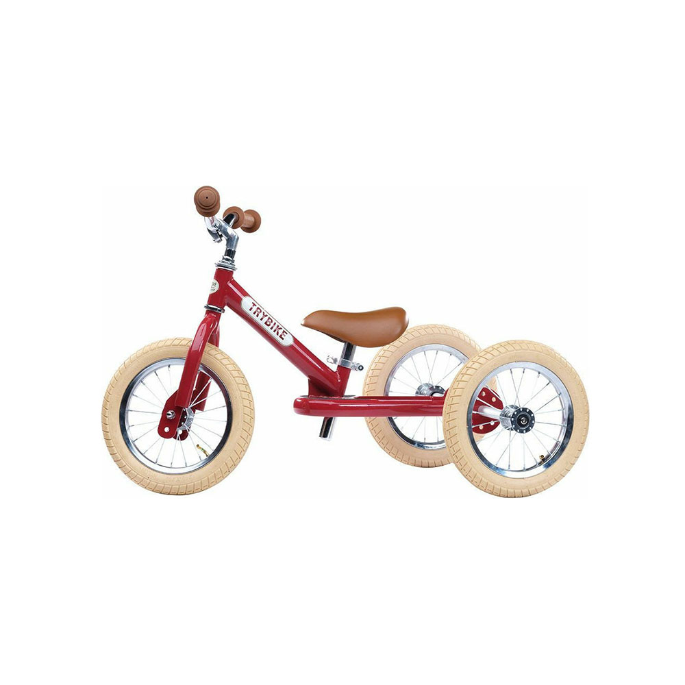 Τρίκυκλο που Μετατρέπεται σε Ποδήλατο Ισορροπίας Vintage Κόκκινο Trybike - 1
