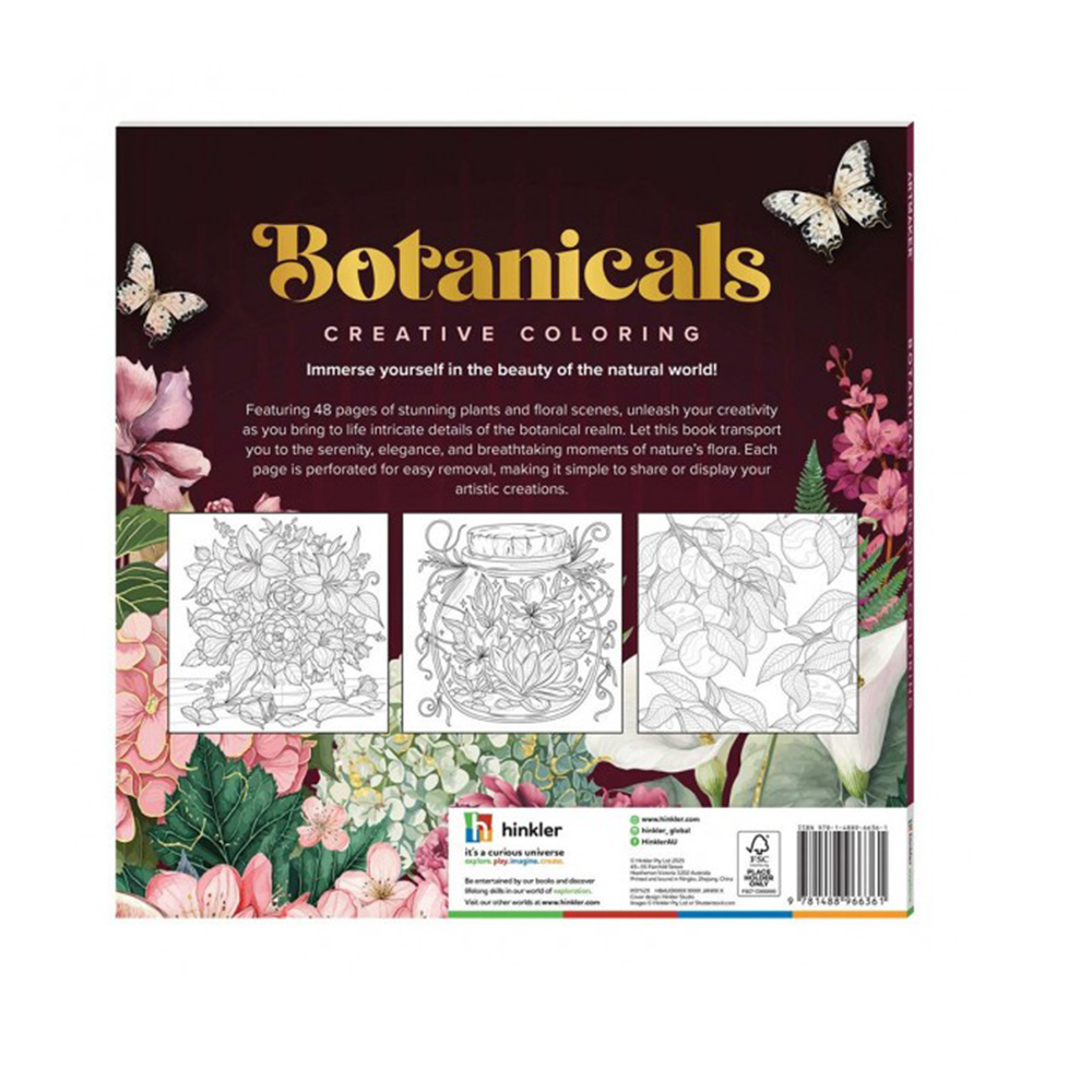 Βιβλίο Ζωγραφικής Αντιστρές Art Maker Botanicals Hinkler - 2
