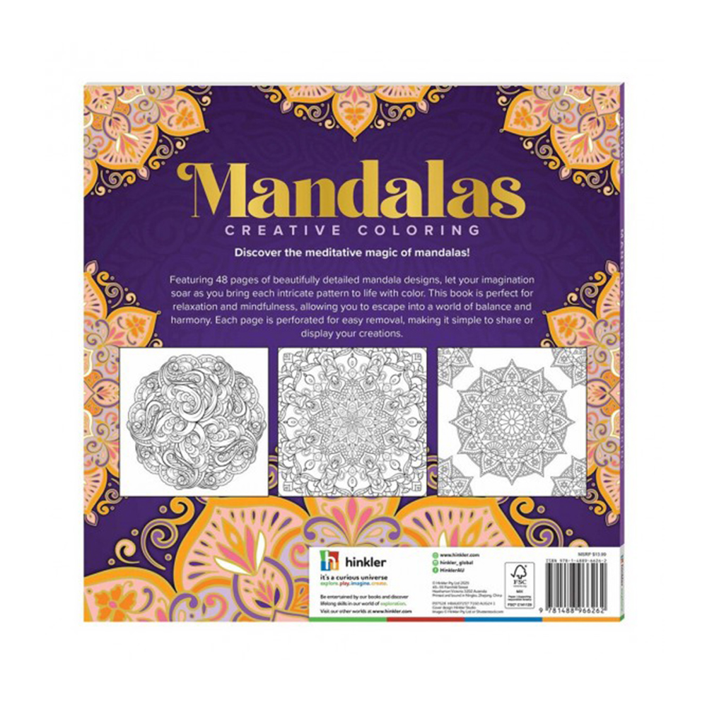 Βιβλίο Ζωγραφικής Αντιστρές Art Maker Mandalas Hinkler - 2