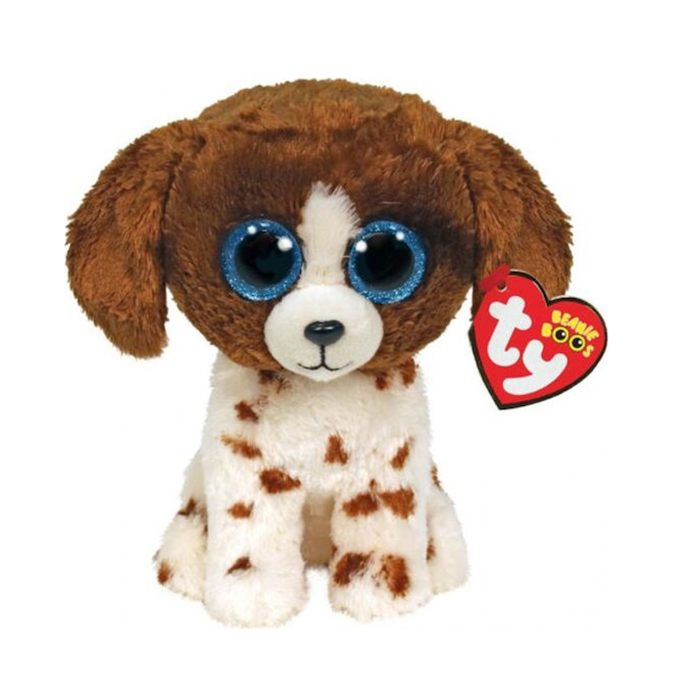 Λούτρινο Χνουδωτό Σκυλάκι Καφέ-Άσπρο Πιτσιλωτό 15εκ 1607-36249 Ty Beanie Boos AS - 114612