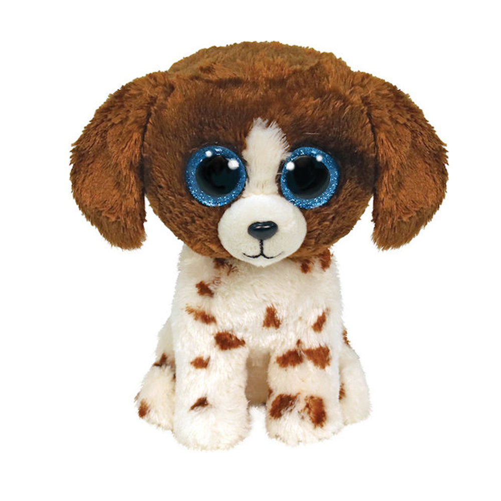 Λούτρινο Χνουδωτό Σκυλάκι Καφέ-Άσπρο Πιτσιλωτό 15εκ 1607-36249 Ty Beanie Boos AS - 1